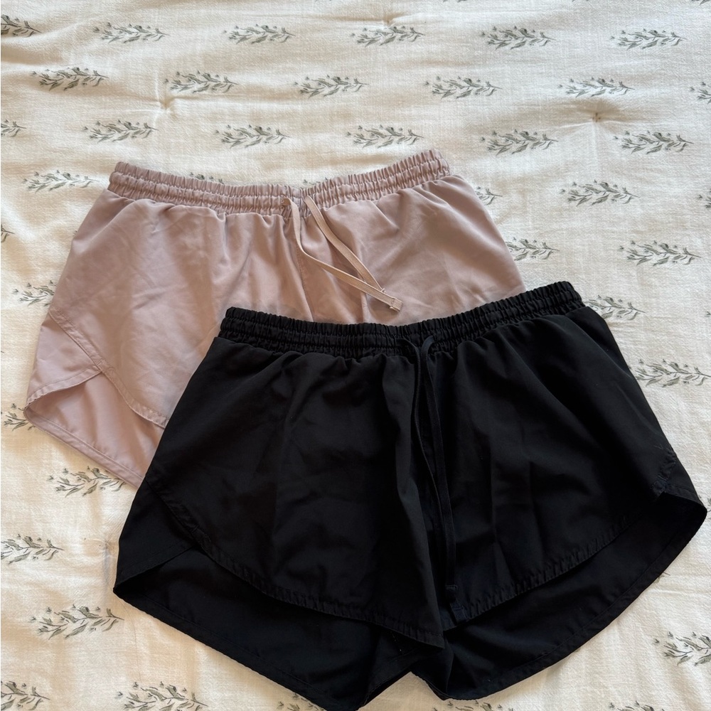 Black and light pink Athletic Shorts Set